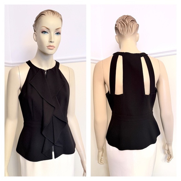 BCBG MAXAZRIA Daysie black ruffle top - Picture 2 of 10